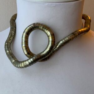 Vintage brutalist style maleable metallic necklace/bracelet